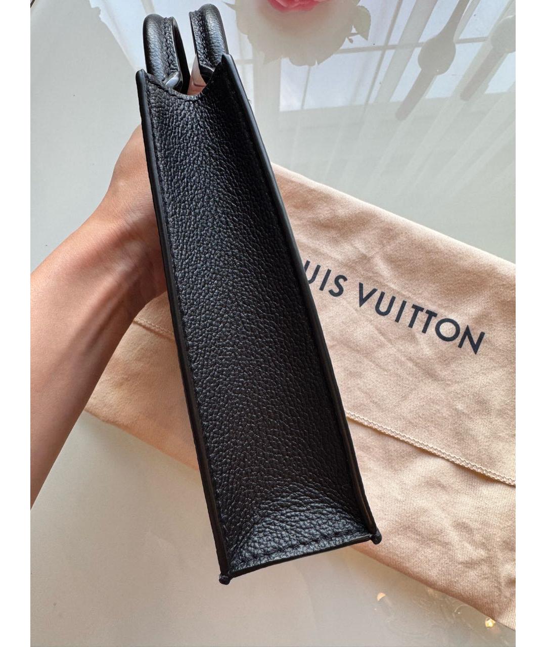 LOUIS VUITTON Черная кожаная сумка тоут, фото 2