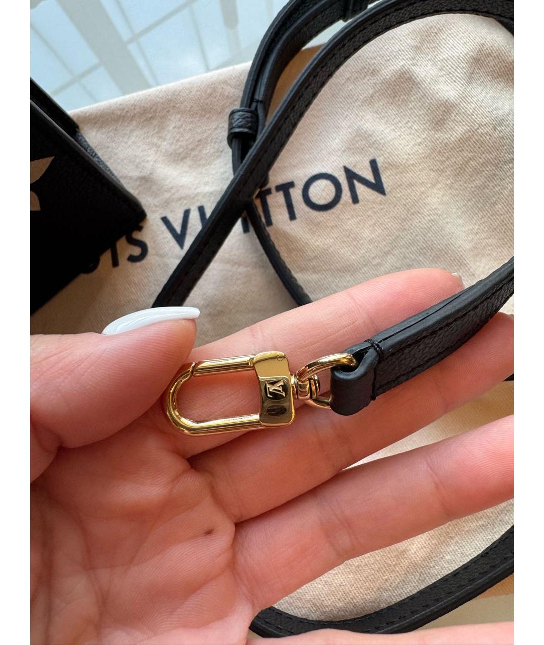 LOUIS VUITTON Черная кожаная сумка тоут, фото 5