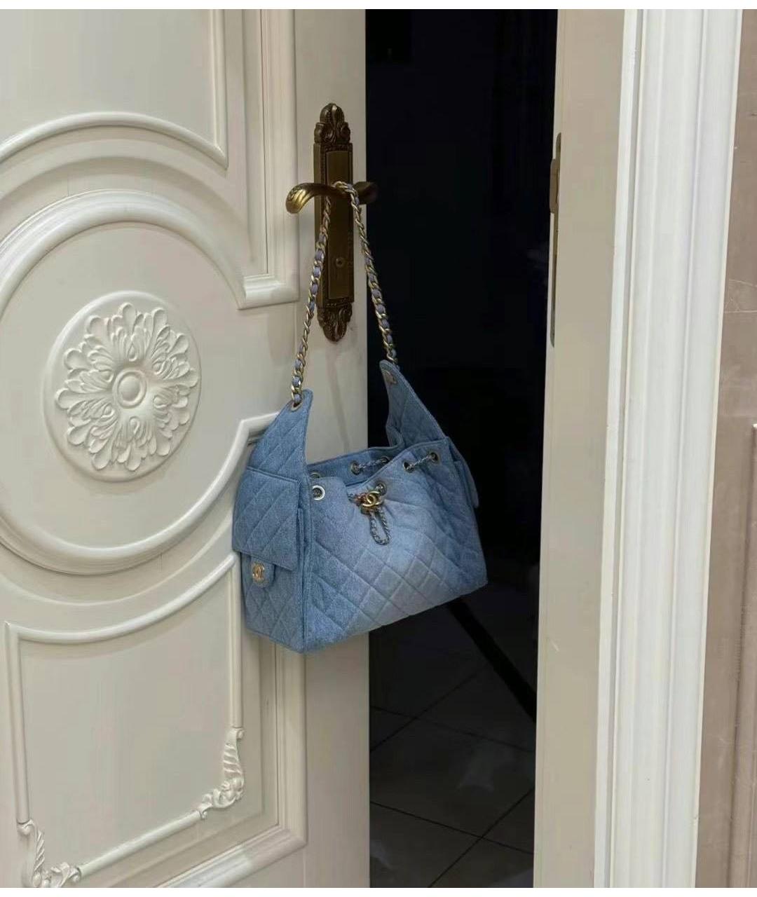 CHANEL Голубая сумка тоут, фото 2