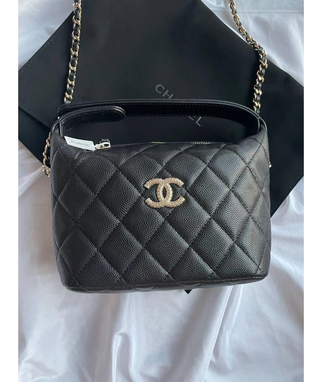CHANEL Черная кожаная сумка через плечо, фото 2