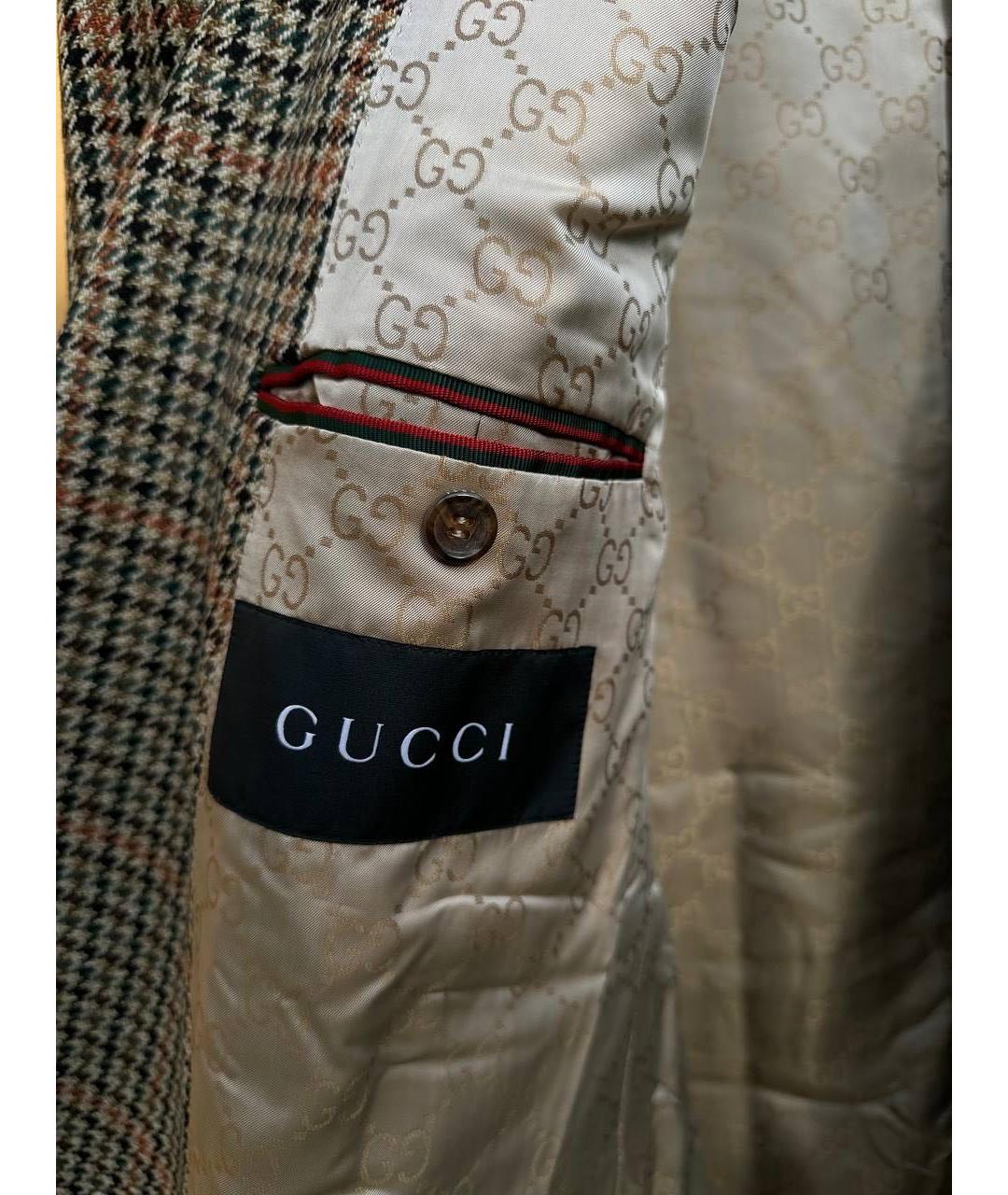 GUCCI Коричневое шерстяное пальто, фото 5