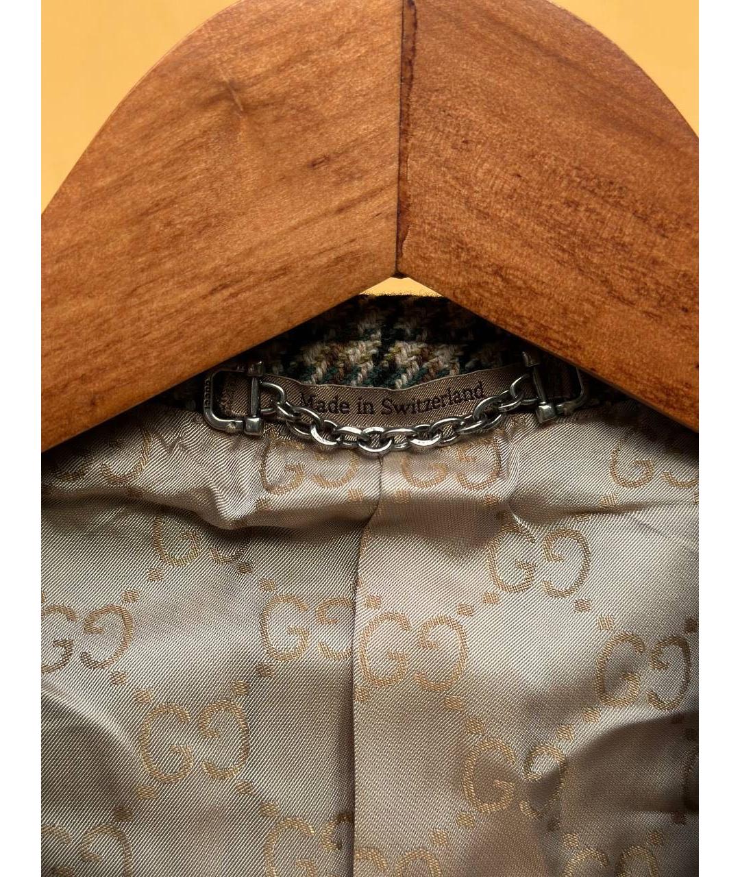 GUCCI Коричневое шерстяное пальто, фото 4
