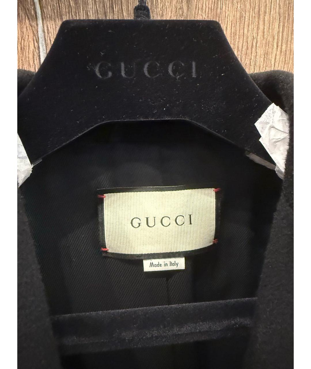 GUCCI Черное шерстяное пальто, фото 4