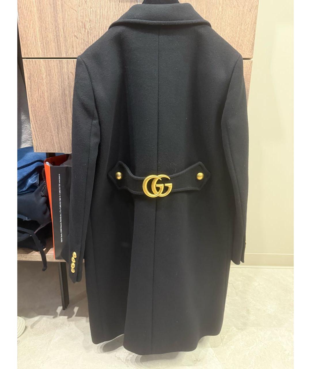 GUCCI Черное шерстяное пальто, фото 6