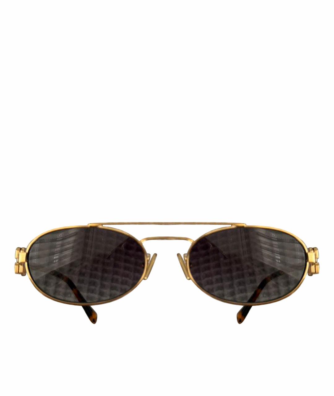 MIU MIU Золотые металлические солнцезащитные очки, фото 1