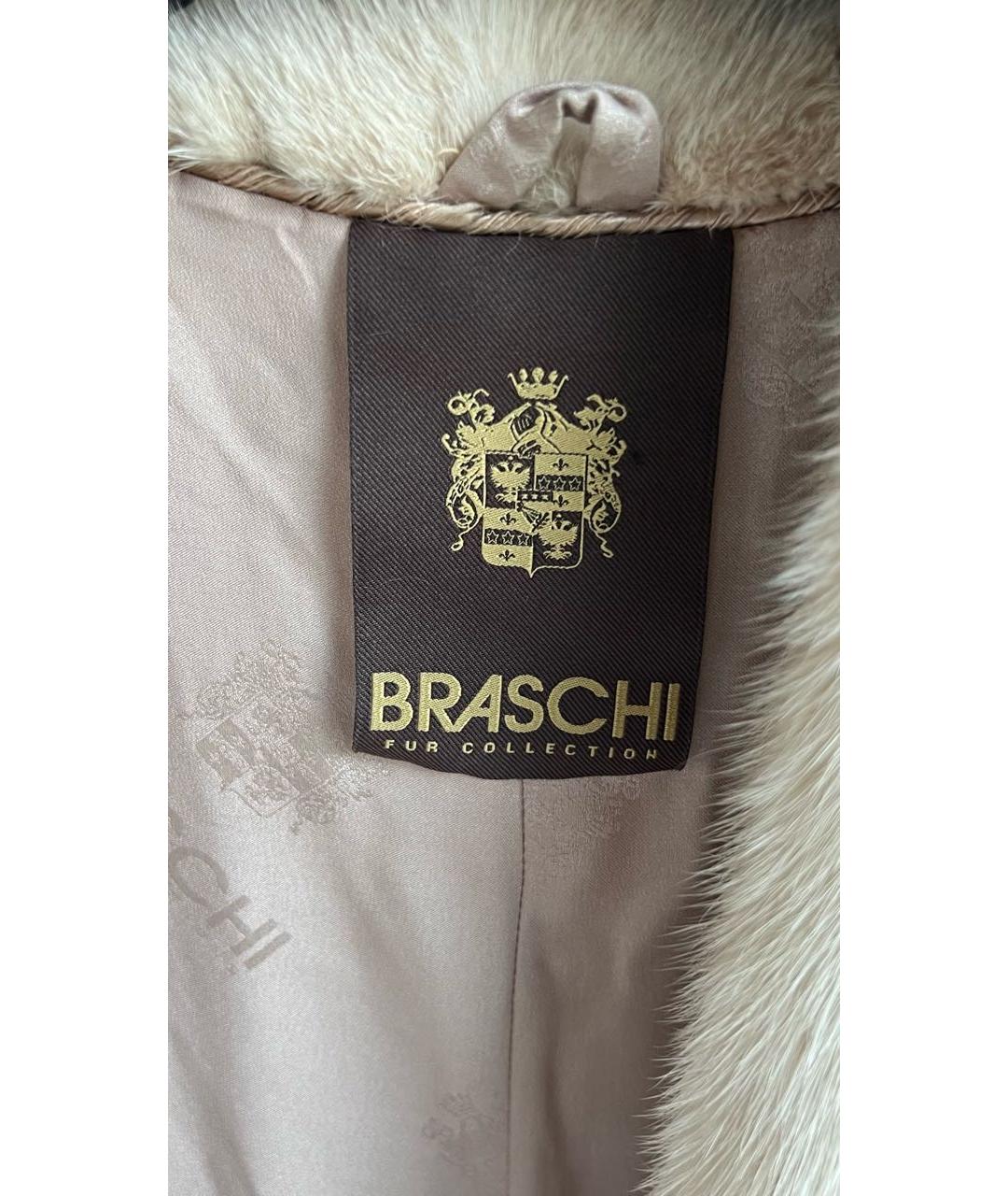 BRASCHI Бежевая меховая шуба, фото 4
