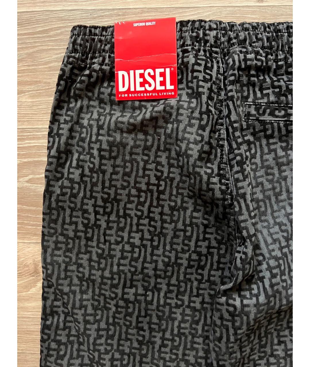 DIESEL Черные хлопковые повседневные брюки, фото 4