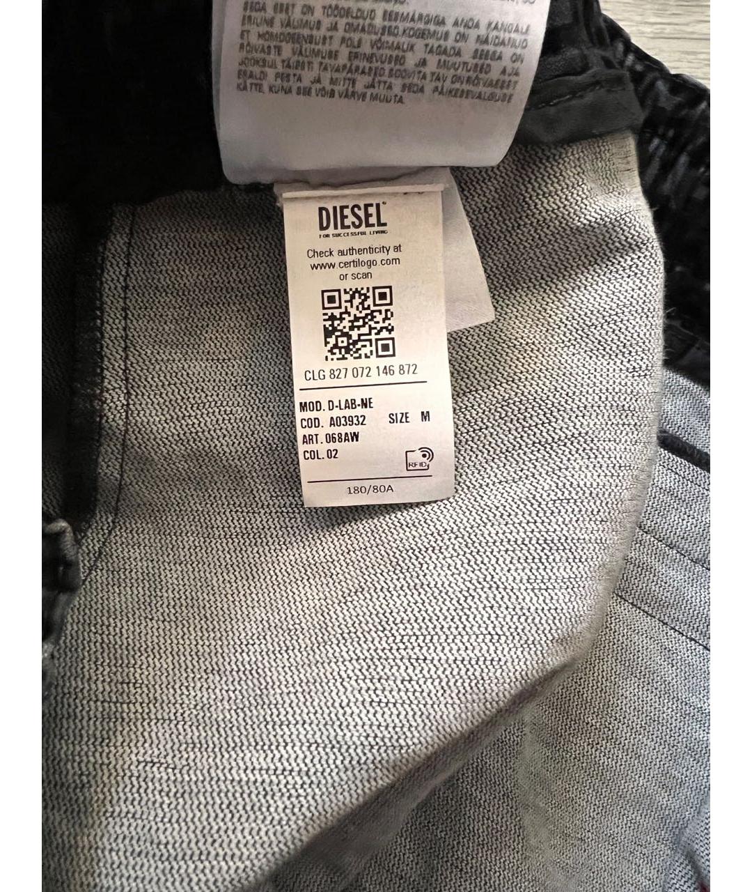DIESEL Черные хлопковые повседневные брюки, фото 5