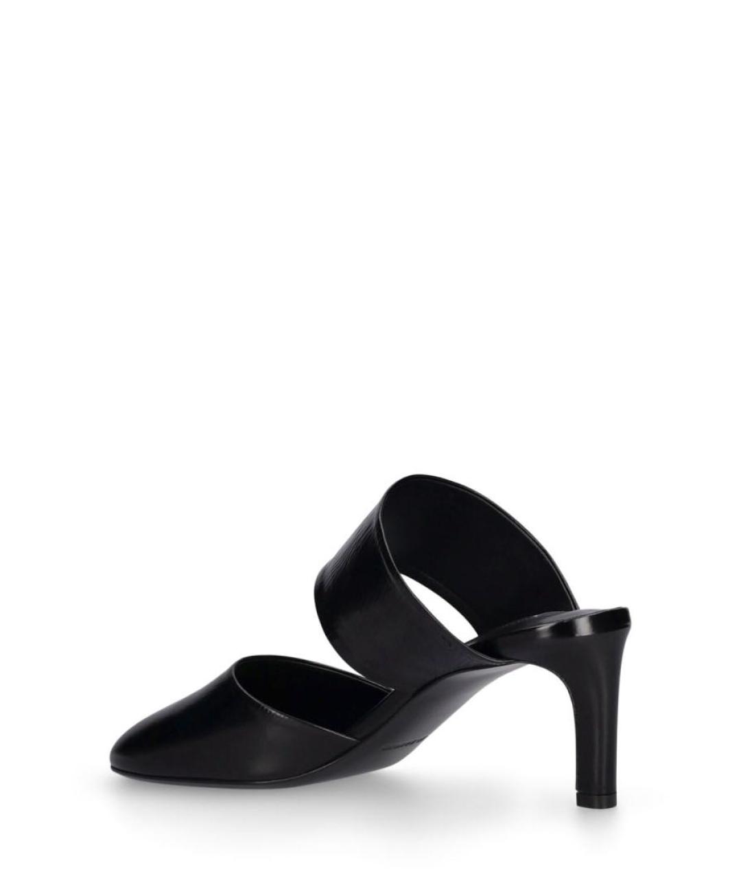 JIL SANDER Черные кожаные мюли, фото 4