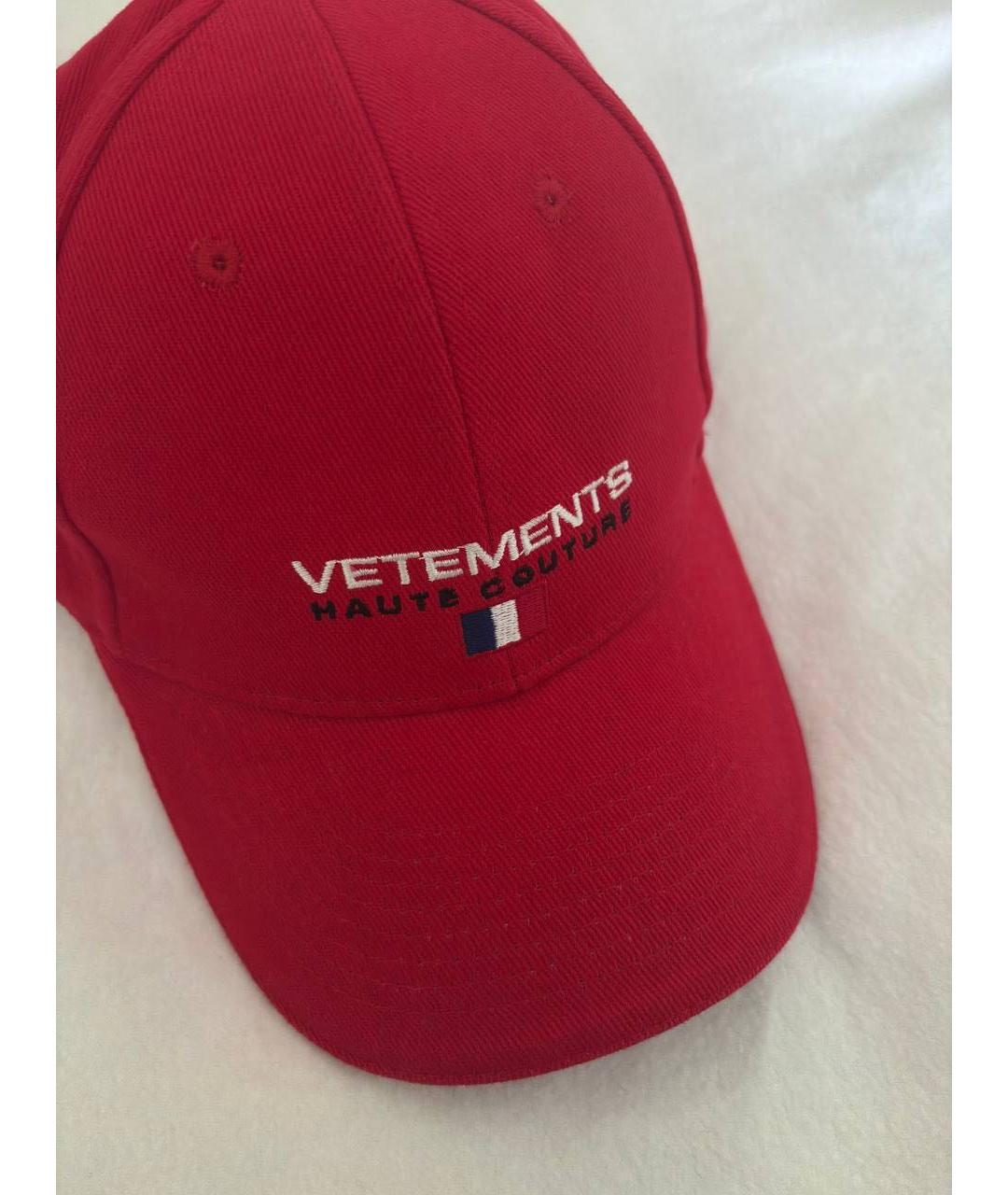 VETEMENTS Красная хлопковая кепка, фото 3
