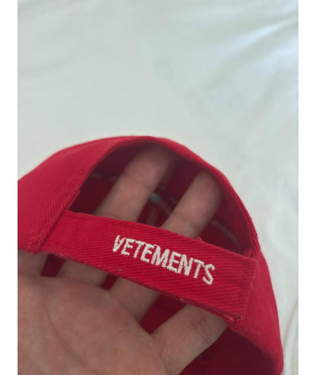 VETEMENTS Красная хлопковая кепка, фото 4