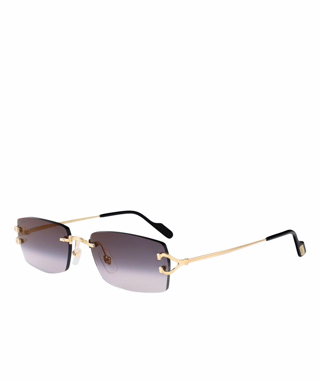 CARTIER Золотые металлические солнцезащитные очки, фото 1