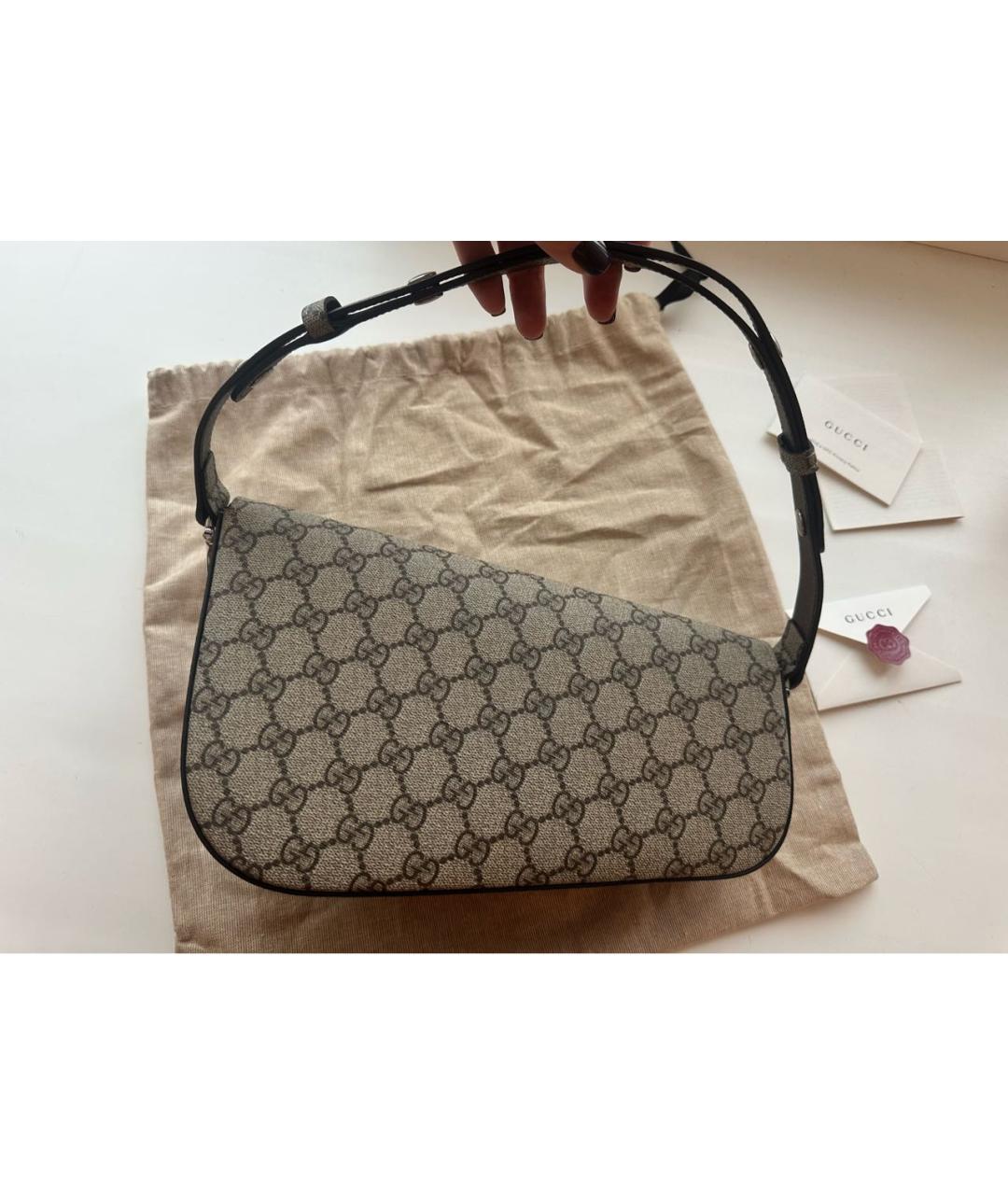 GUCCI Коричневая сумка с короткими ручками, фото 4