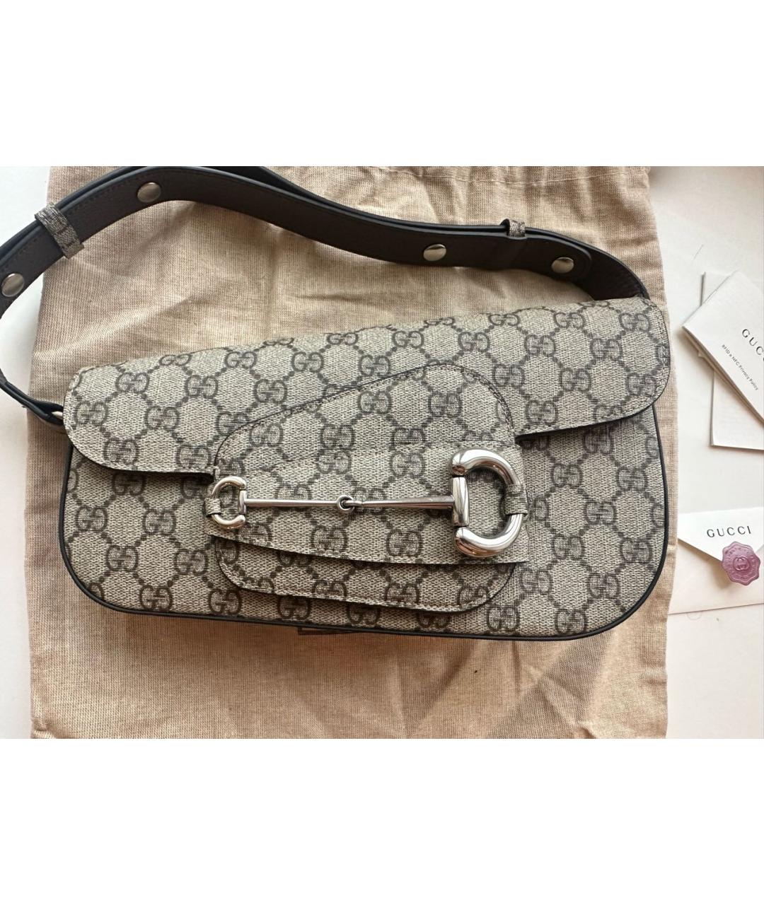 GUCCI Коричневая сумка с короткими ручками, фото 5