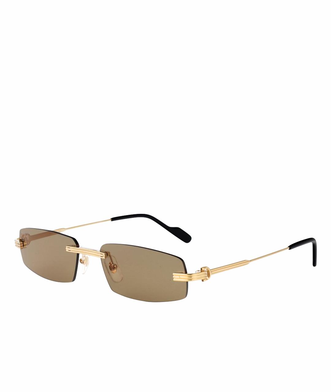 CARTIER Золотые металлические солнцезащитные очки, фото 1