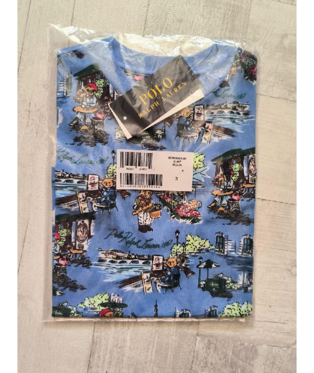 RALPH LAUREN KIDS Мульти хлопковая детская футболка, фото 8