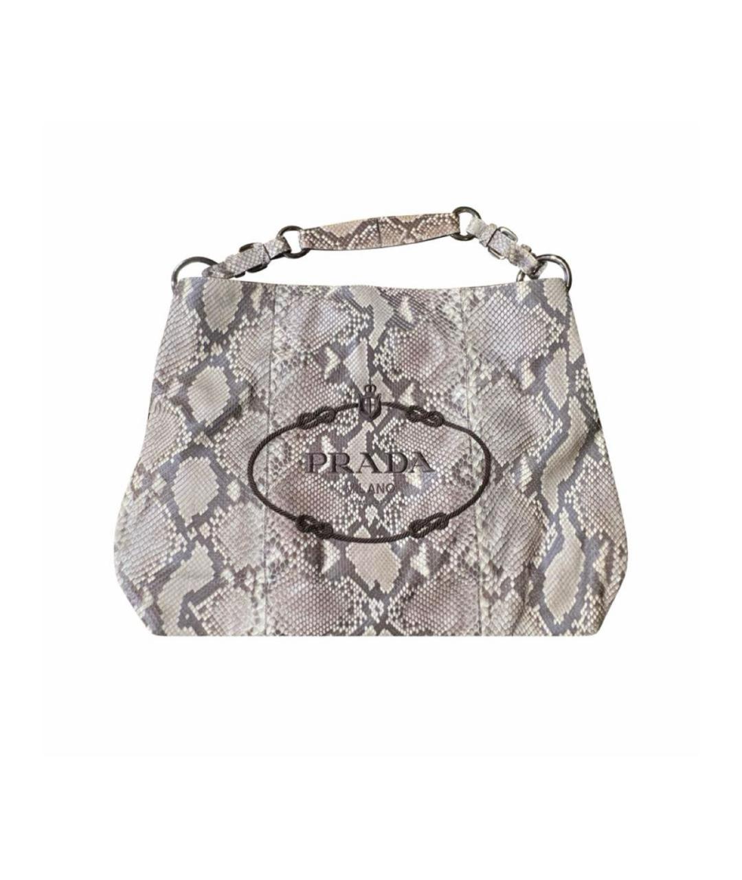 PRADA Коричневая сумка тоут из экзотической кожи, фото 1