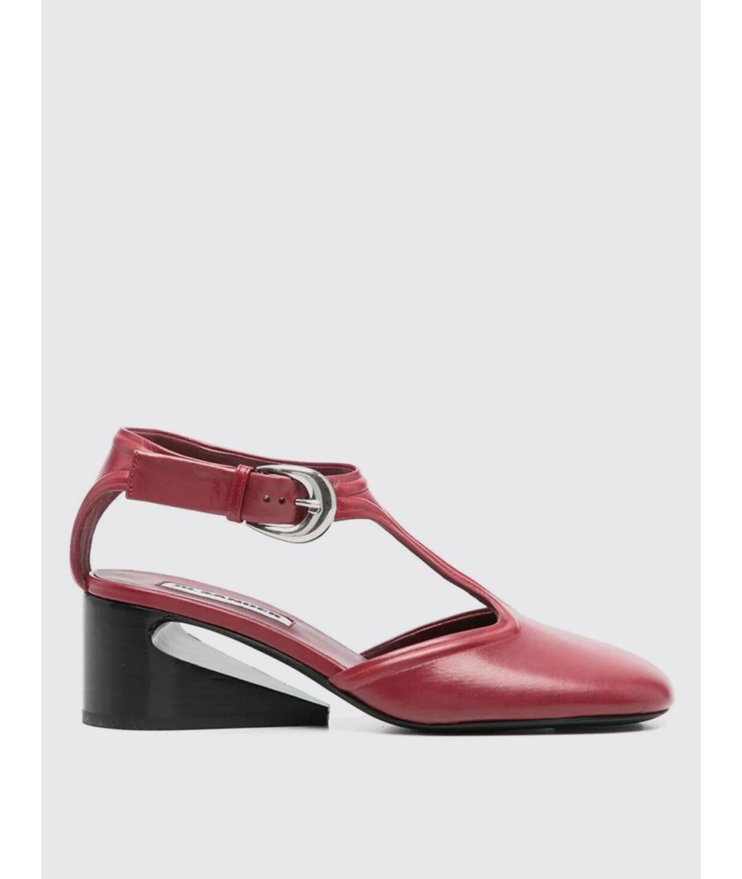 JIL SANDER Красные кожаные туфли, фото 5