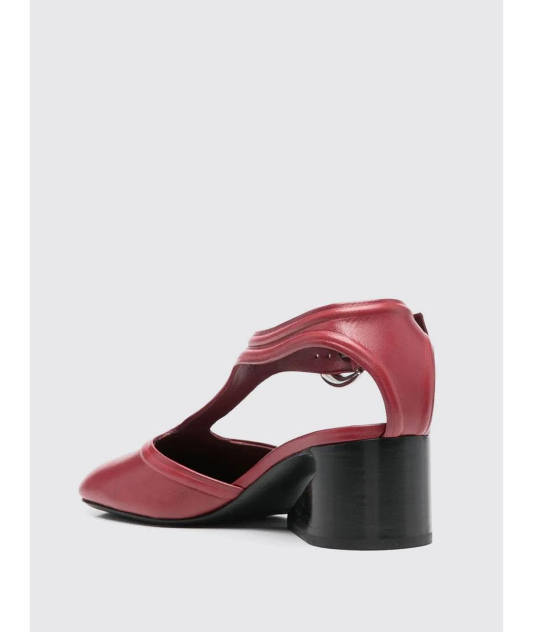 JIL SANDER Красные кожаные туфли, фото 3