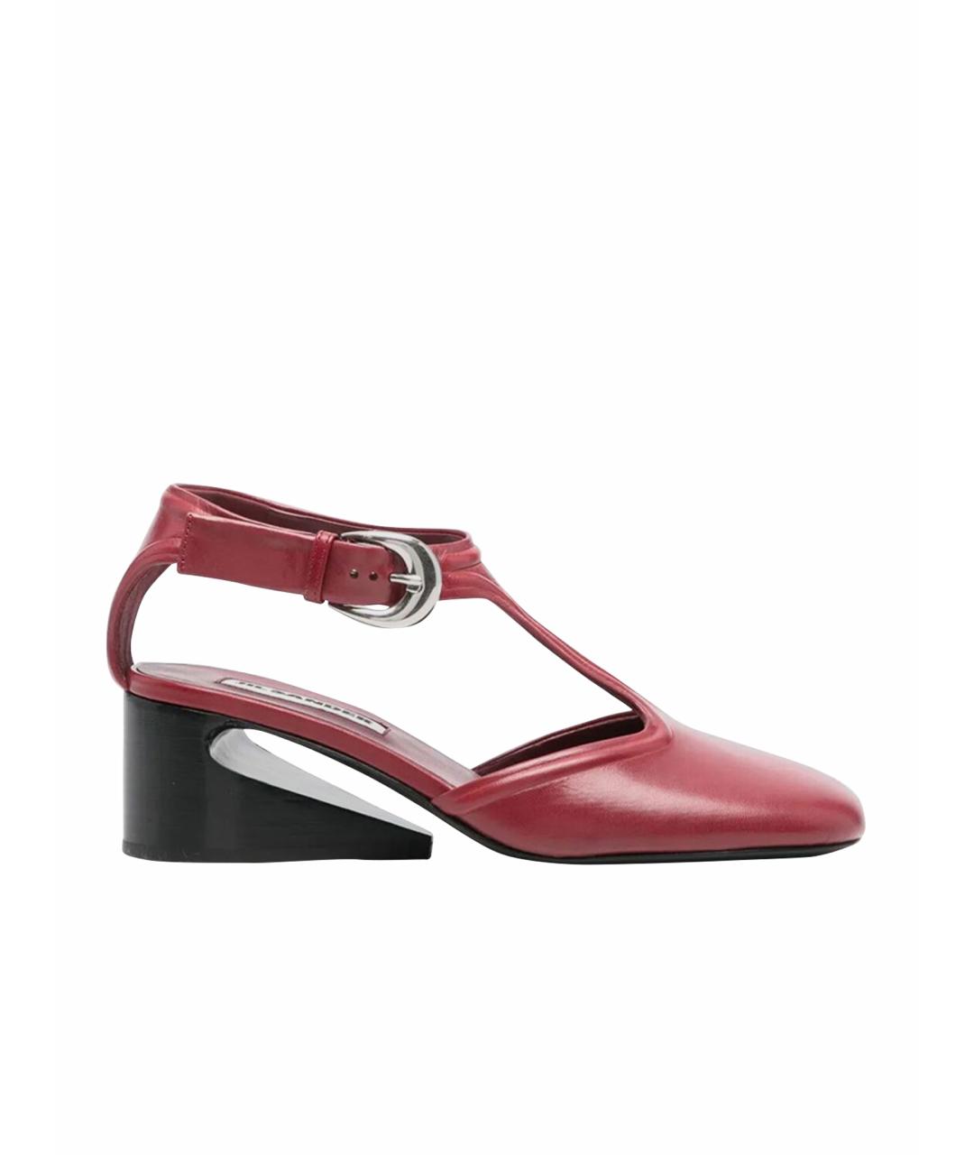 JIL SANDER Красные кожаные туфли, фото 1
