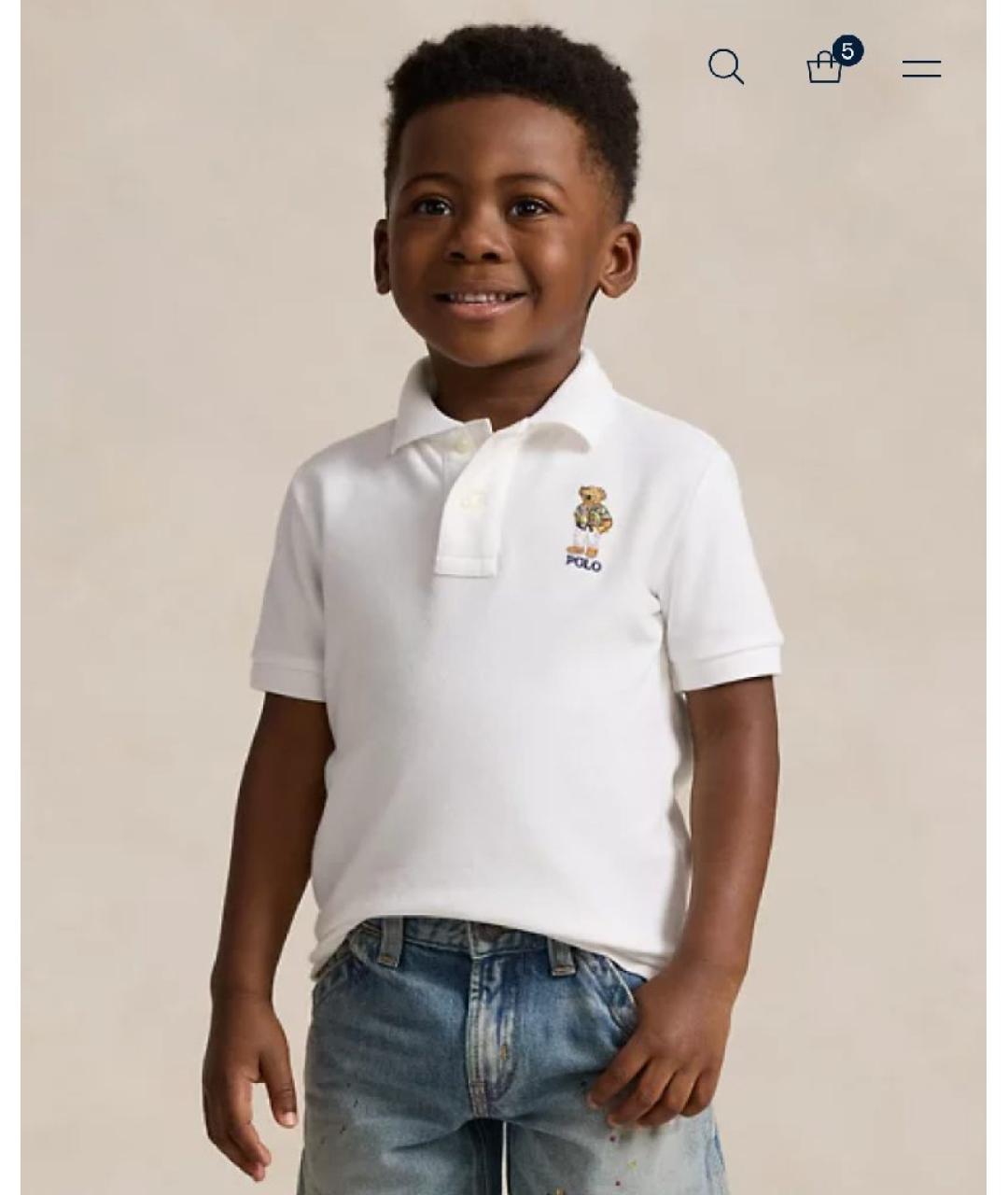 RALPH LAUREN KIDS Мульти хлопковая детская футболка, фото 8
