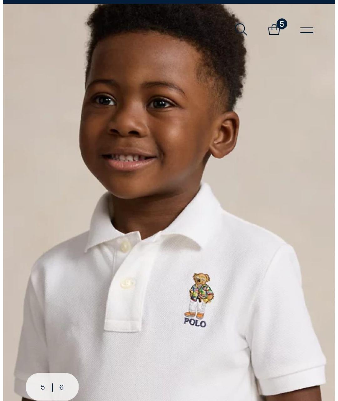 RALPH LAUREN KIDS Мульти хлопковая детская футболка, фото 7