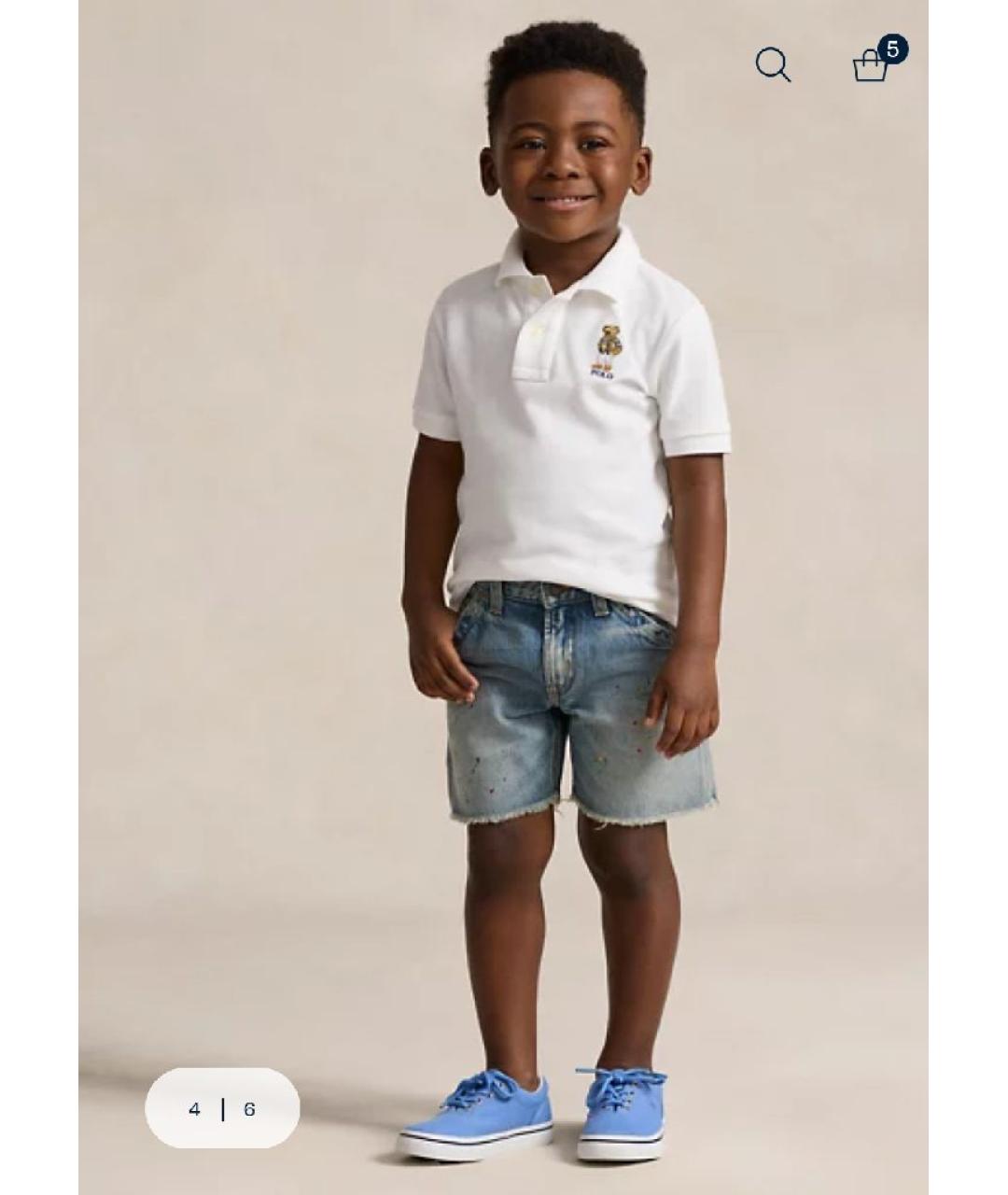RALPH LAUREN KIDS Мульти хлопковая детская футболка, фото 6