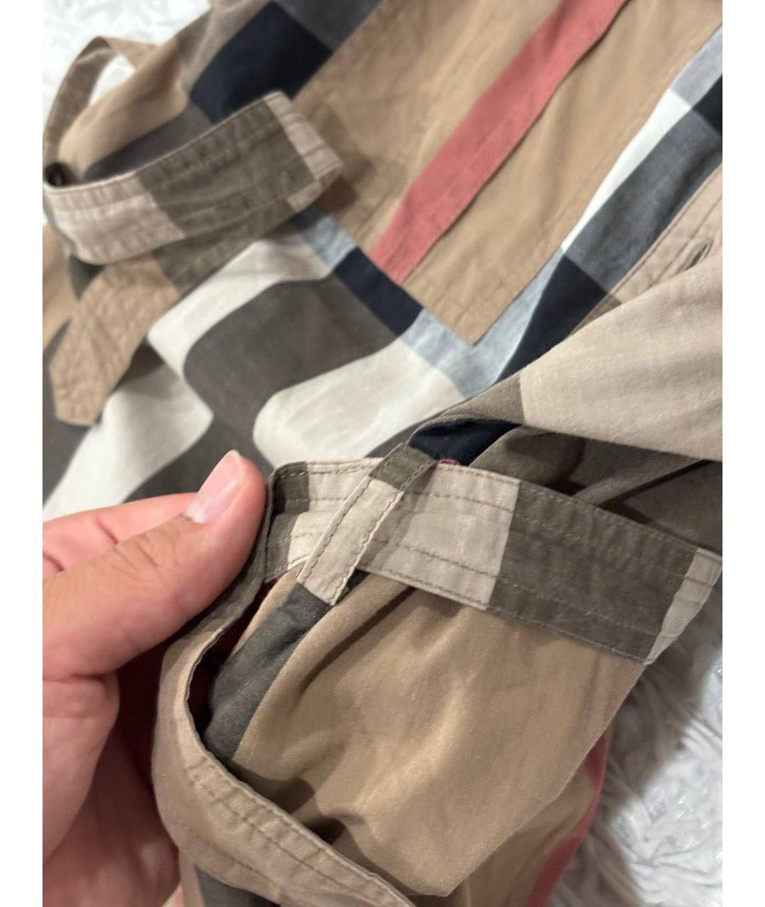 BURBERRY Коричневое хлопковое повседневное платье, фото 4
