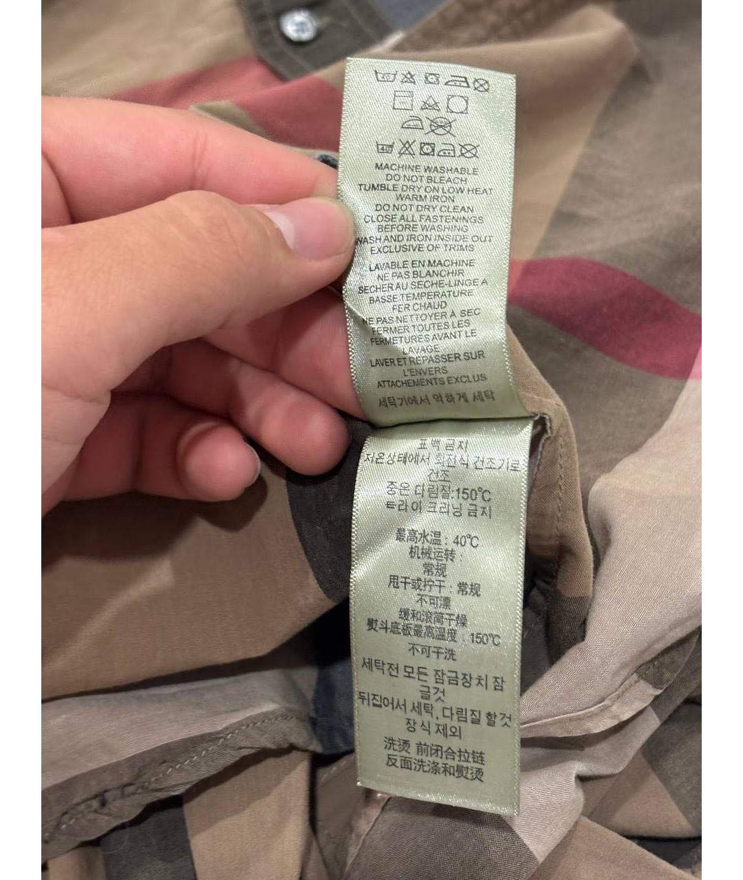 BURBERRY Коричневое хлопковое повседневное платье, фото 8