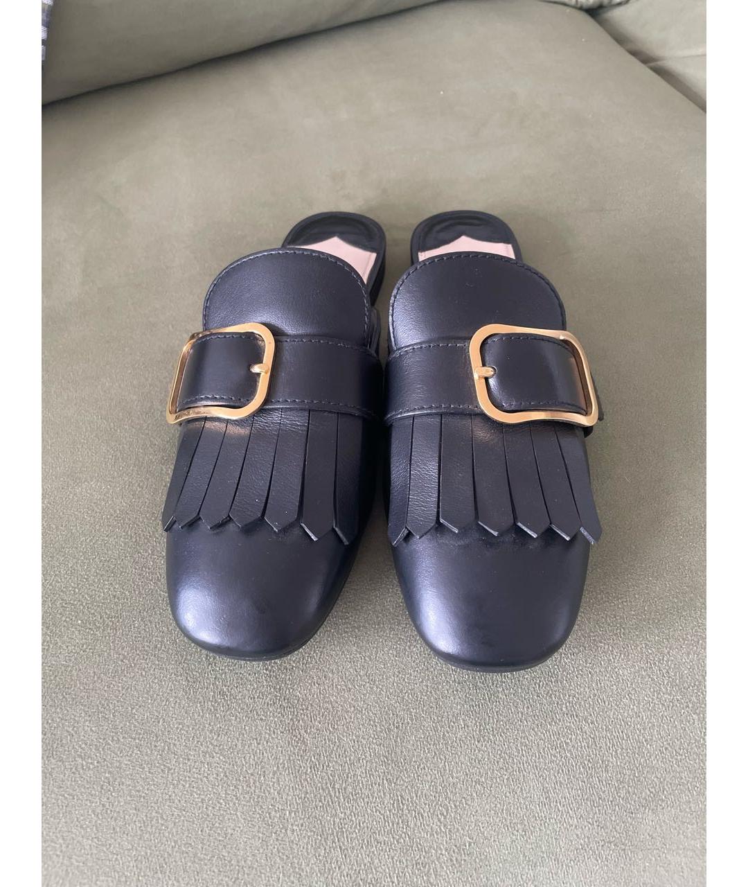 PRADA Черные кожаные мюли, фото 2