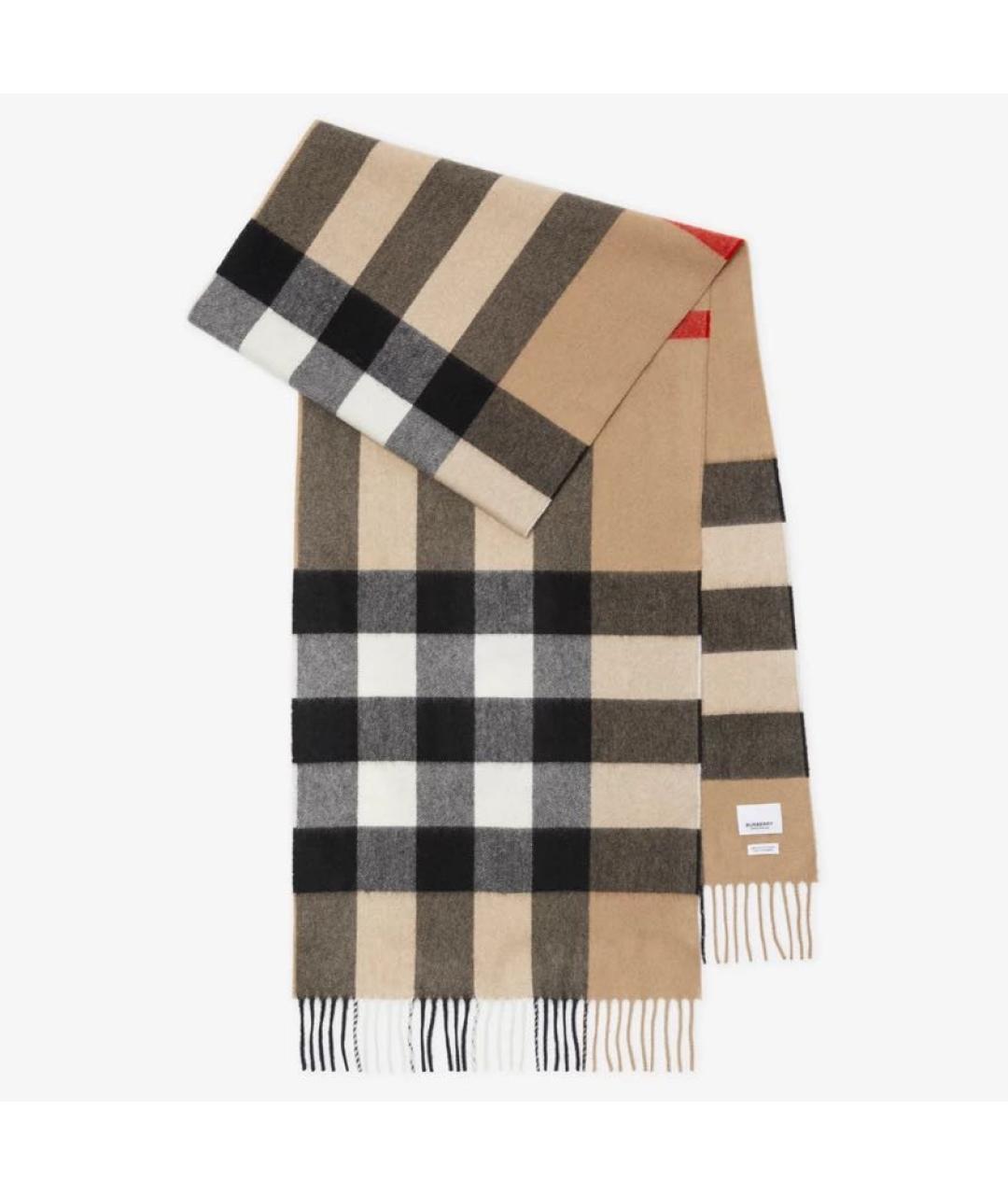 BURBERRY Бежевый кашемировый шарф, фото 5