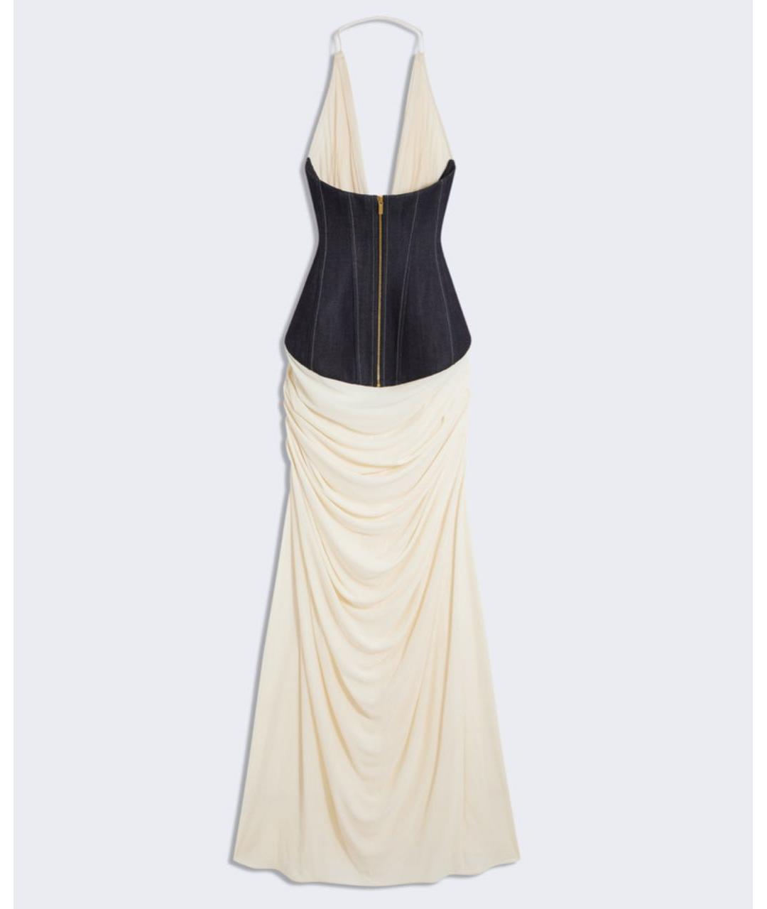 SCHIAPARELLI Бежевое вискозное вечернее платье, фото 4