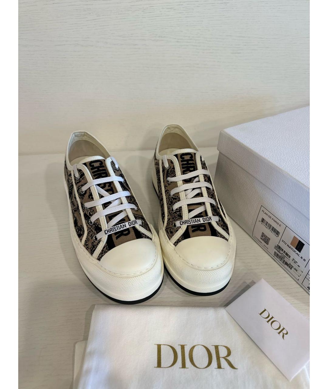 CHRISTIAN DIOR Бежевые кожаные кеды, фото 5