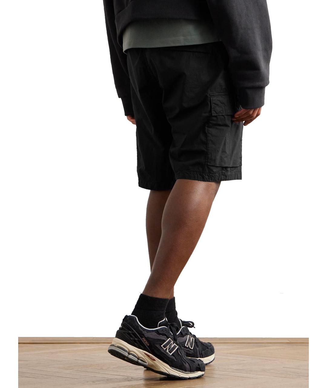 STONE ISLAND Черные хлопковые шорты, фото 2
