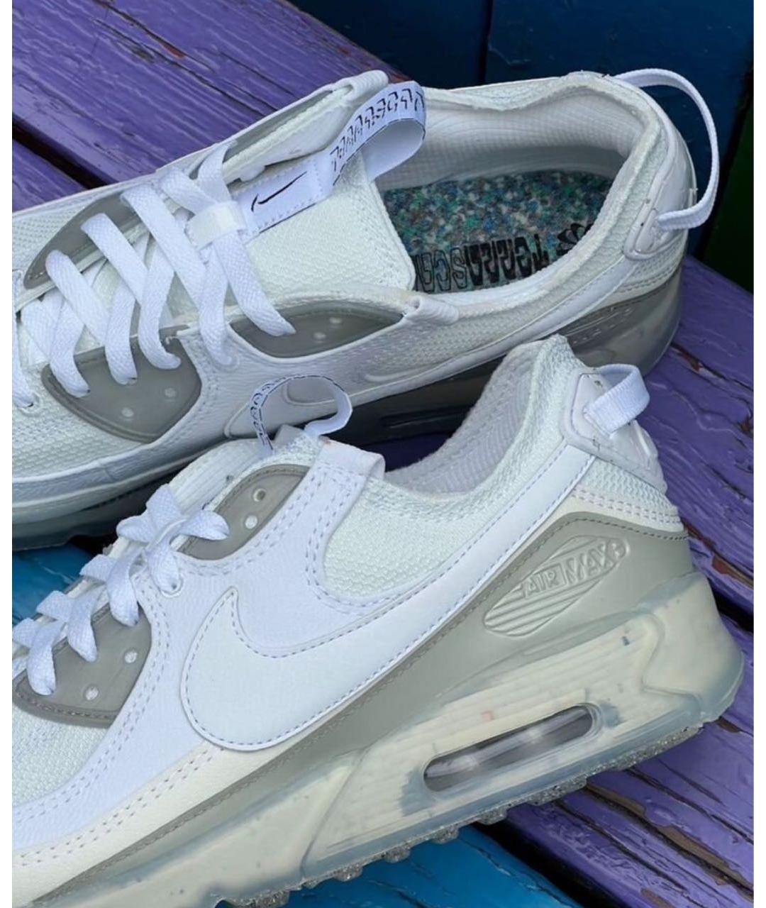 NIKE Белые текстильные низкие кроссовки / кеды, фото 6