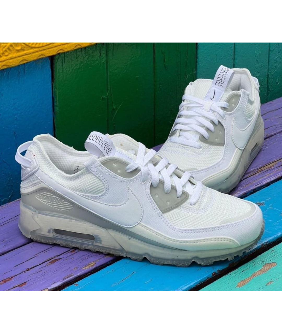 NIKE Белые текстильные низкие кроссовки / кеды, фото 5