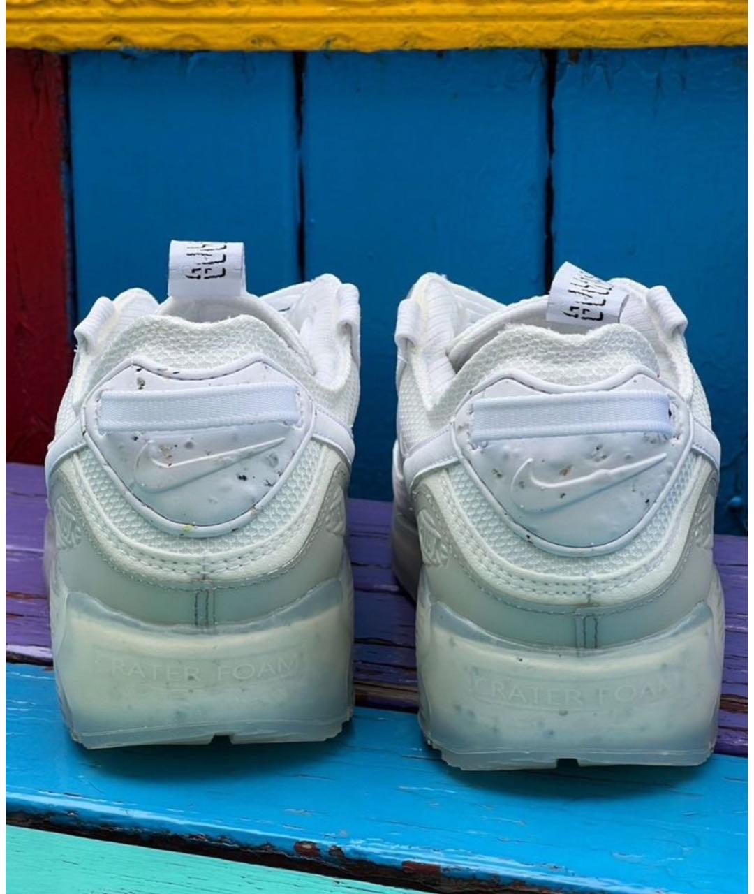 NIKE Белые текстильные низкие кроссовки / кеды, фото 7