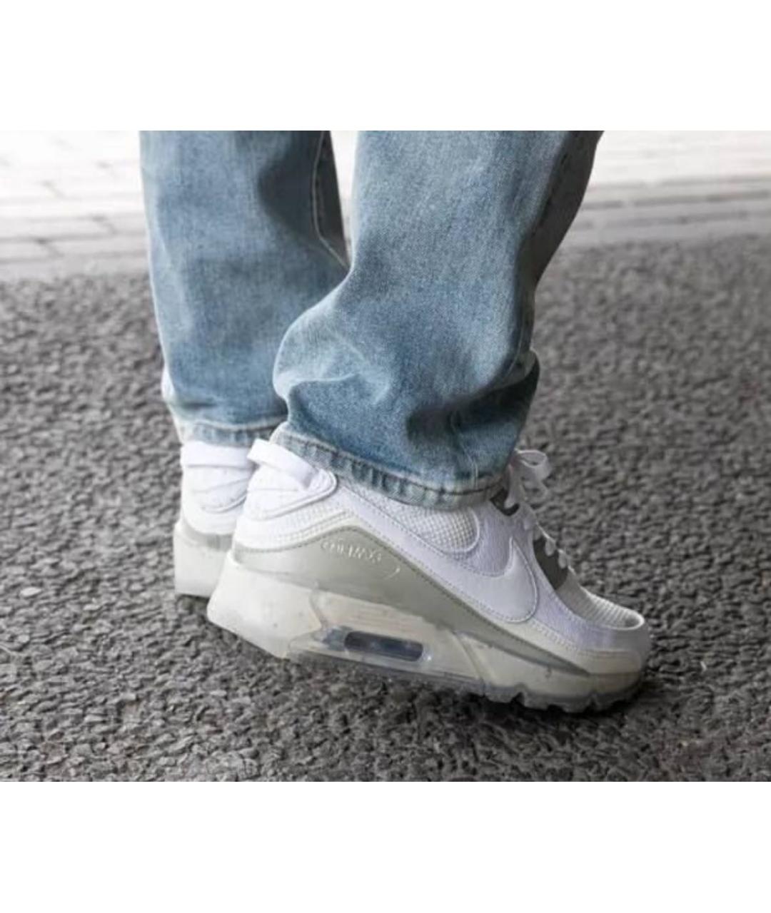NIKE Белые текстильные низкие кроссовки / кеды, фото 8