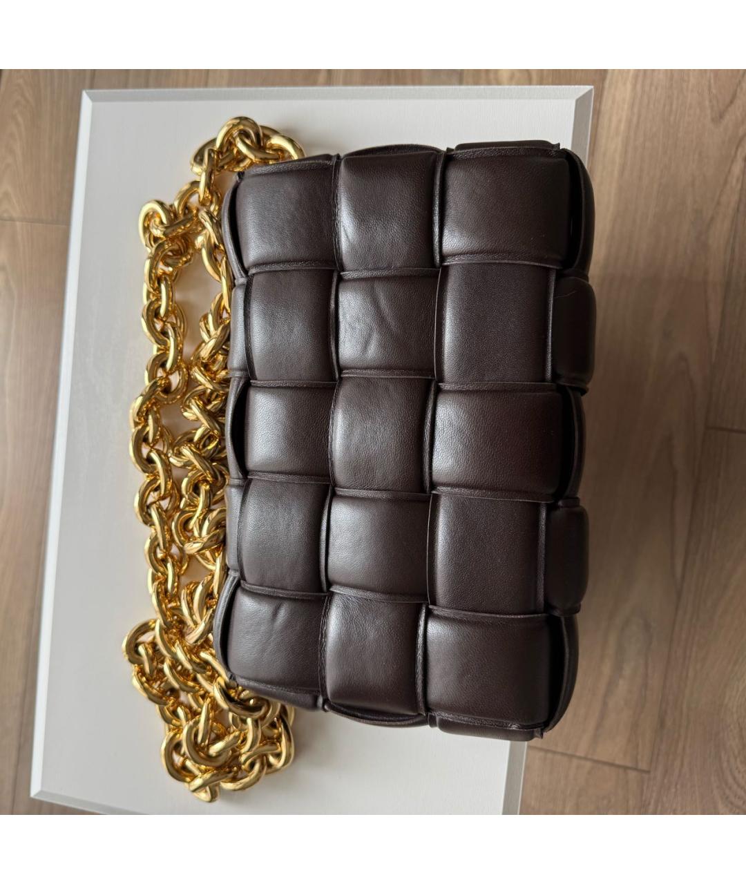 BOTTEGA VENETA Коричневая кожаная сумка через плечо, фото 4