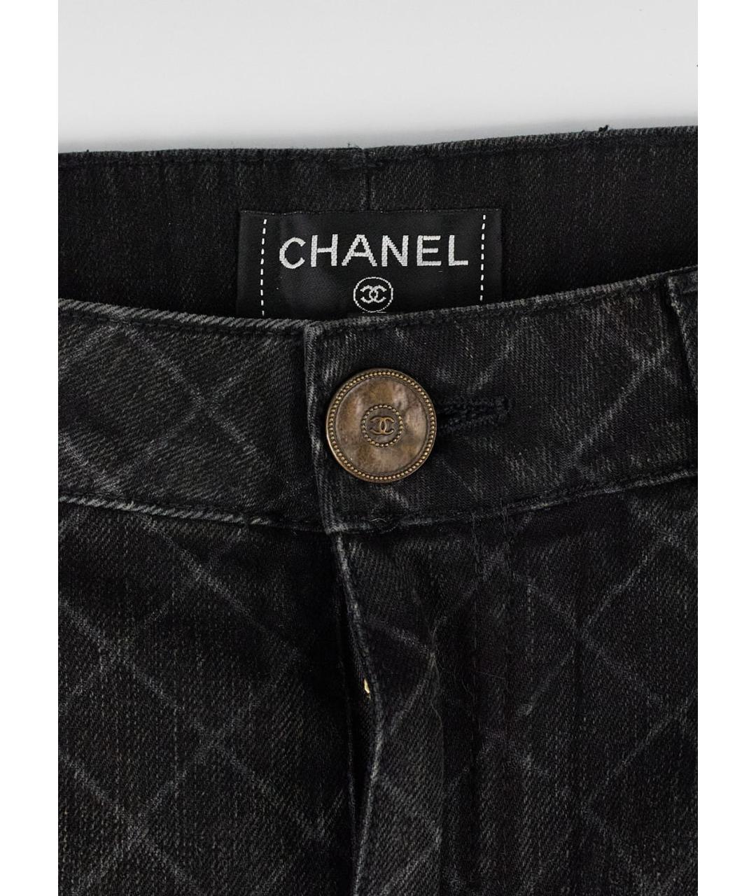 CHANEL Серые хлопковые джинсы слим, фото 4