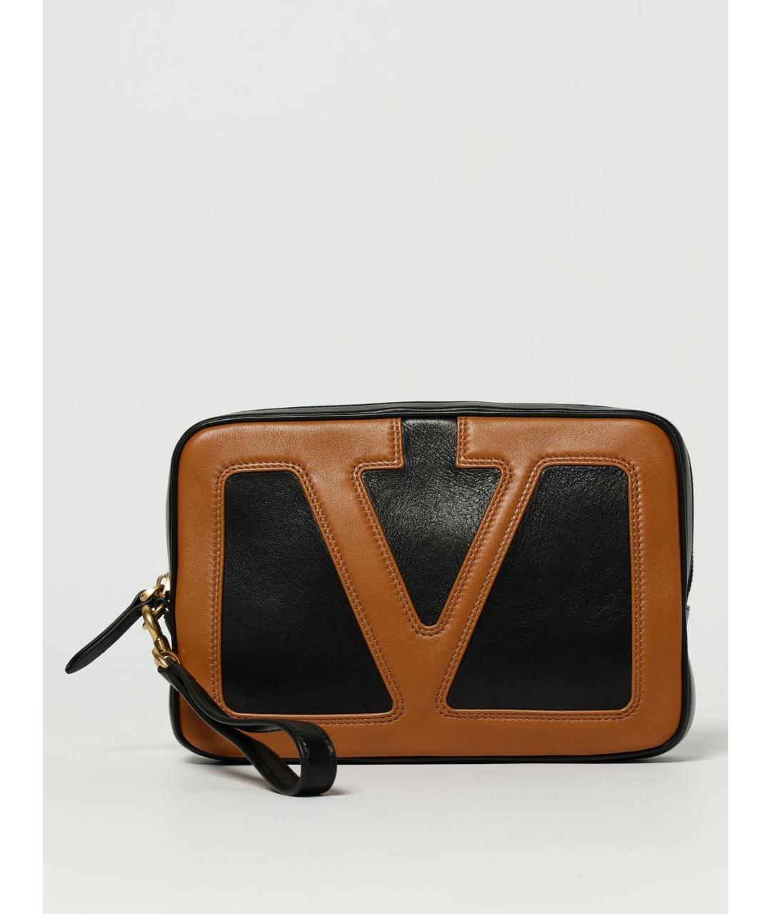 VALENTINO Черная кожаная барсетка, фото 6