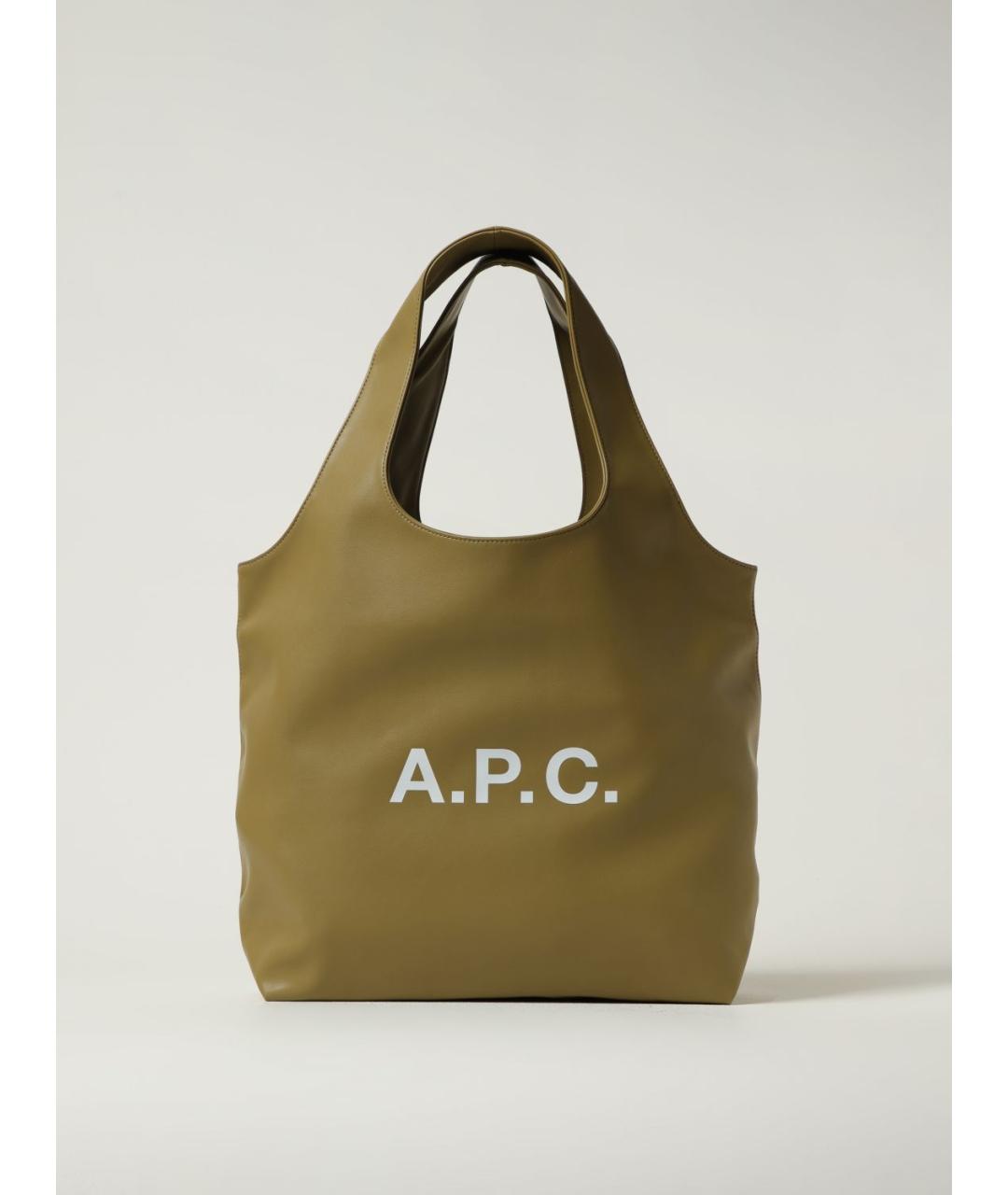 A.P.C. Зеленая сумка тоут, фото 4