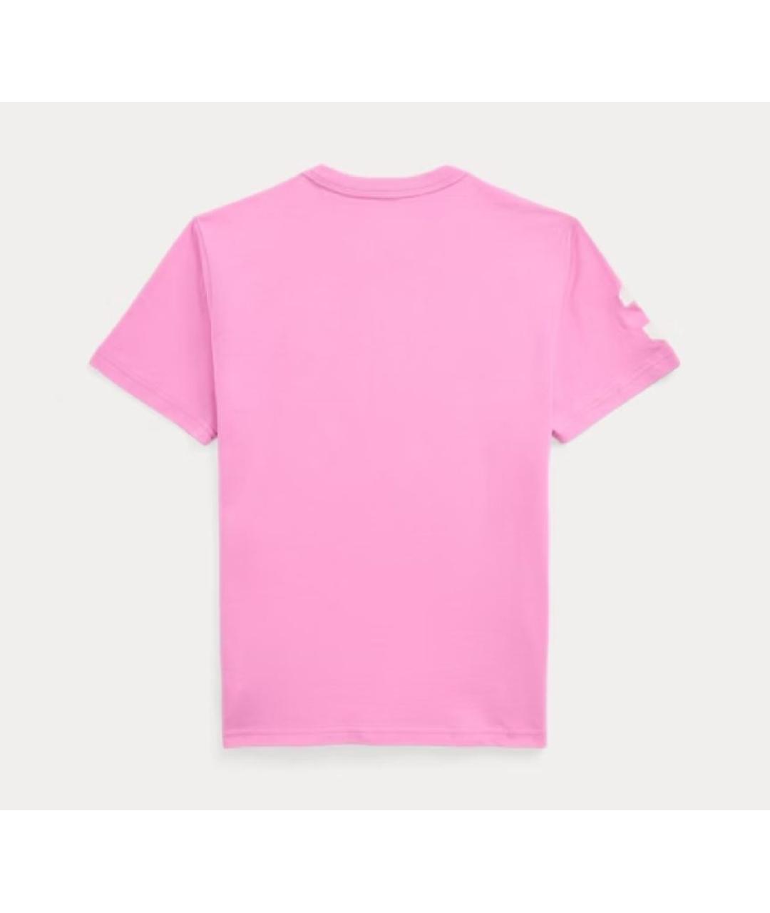 POLO RALPH LAUREN Розовая хлопковая футболка, фото 2