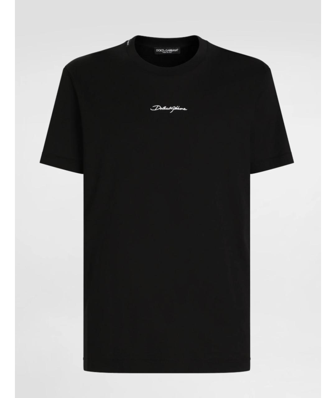 DOLCE&GABBANA Черная хлопковая футболка, фото 7