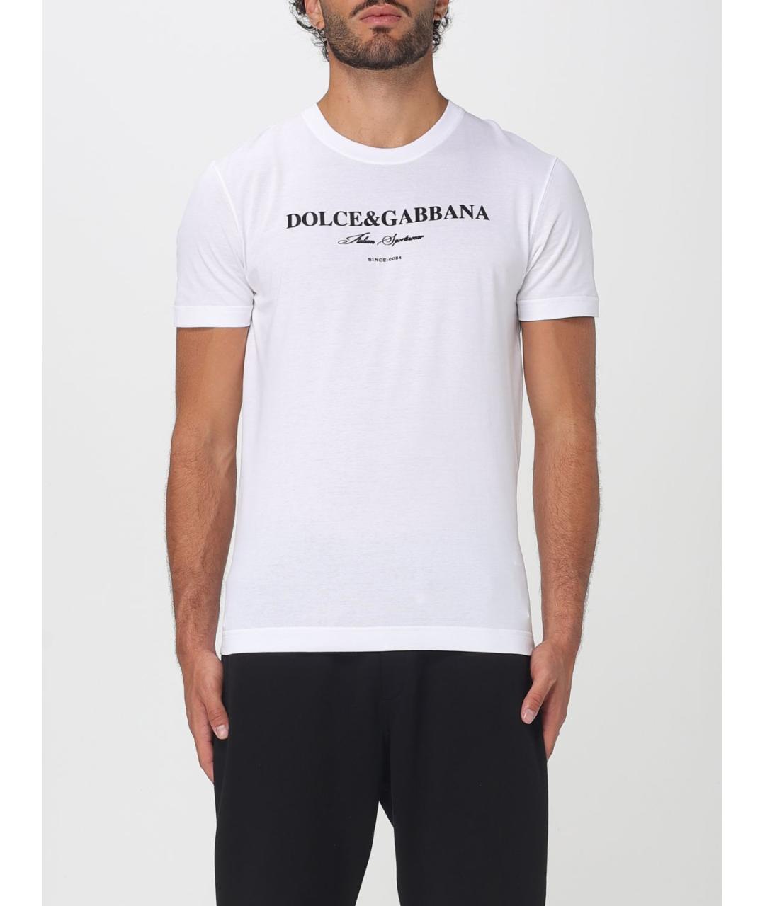 DOLCE&GABBANA Белая хлопковая футболка, фото 2