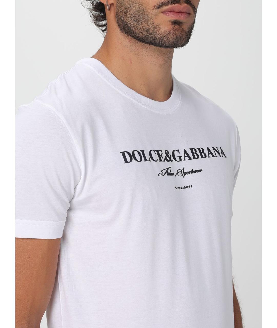 DOLCE&GABBANA Белая хлопковая футболка, фото 6