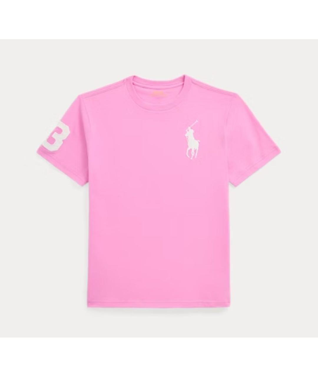 POLO RALPH LAUREN Розовая хлопковая футболка, фото 6