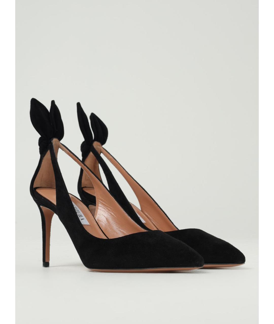AQUAZZURA Черные замшевые туфли, фото 2