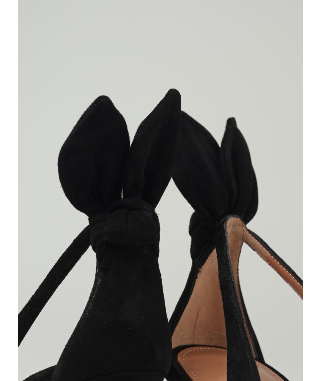 AQUAZZURA Черные замшевые туфли, фото 4