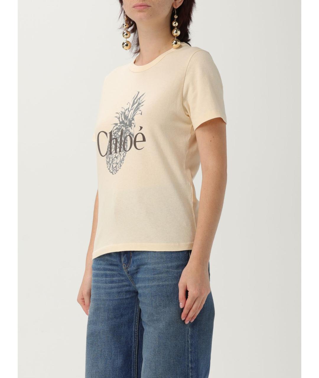 CHLOE Бежевая футболка, фото 5